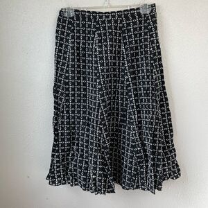 Dimri Black and White Stitched Midi Skirt Size S EUC